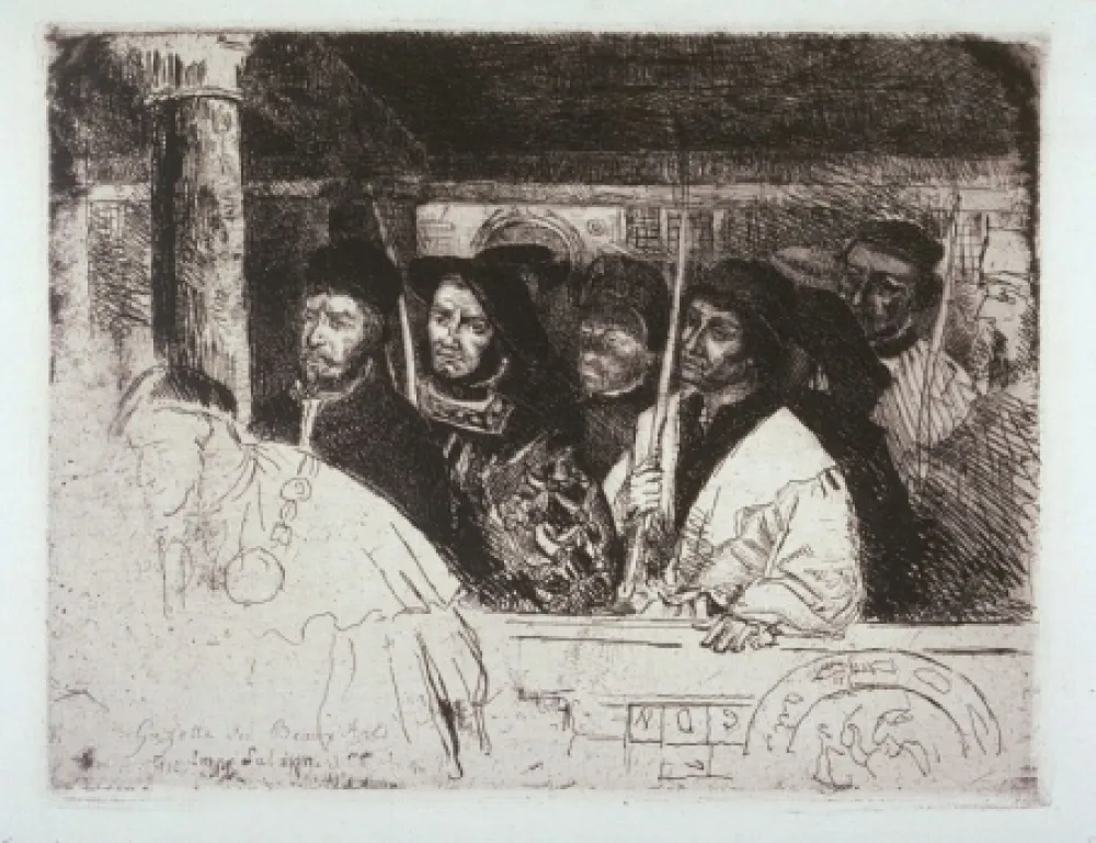 版画 Leys - Les archers / The Archers