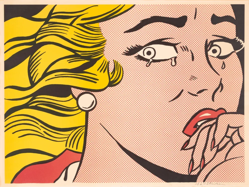 胶版印刷 Lichtenstein - Crying Girl