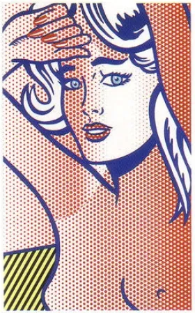 丝网印刷 Lichtenstein - Nude with Blue Hair, State 1