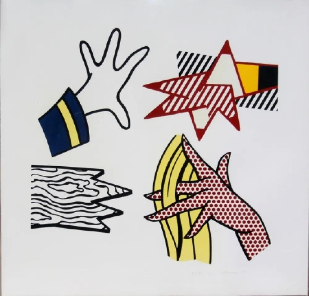 石版画 Lichtenstein - Study of Hands