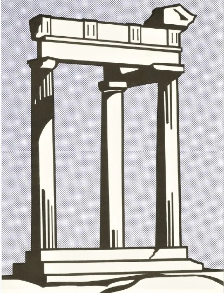 石版画 Lichtenstein - Temple (Leo Castelli mailer)