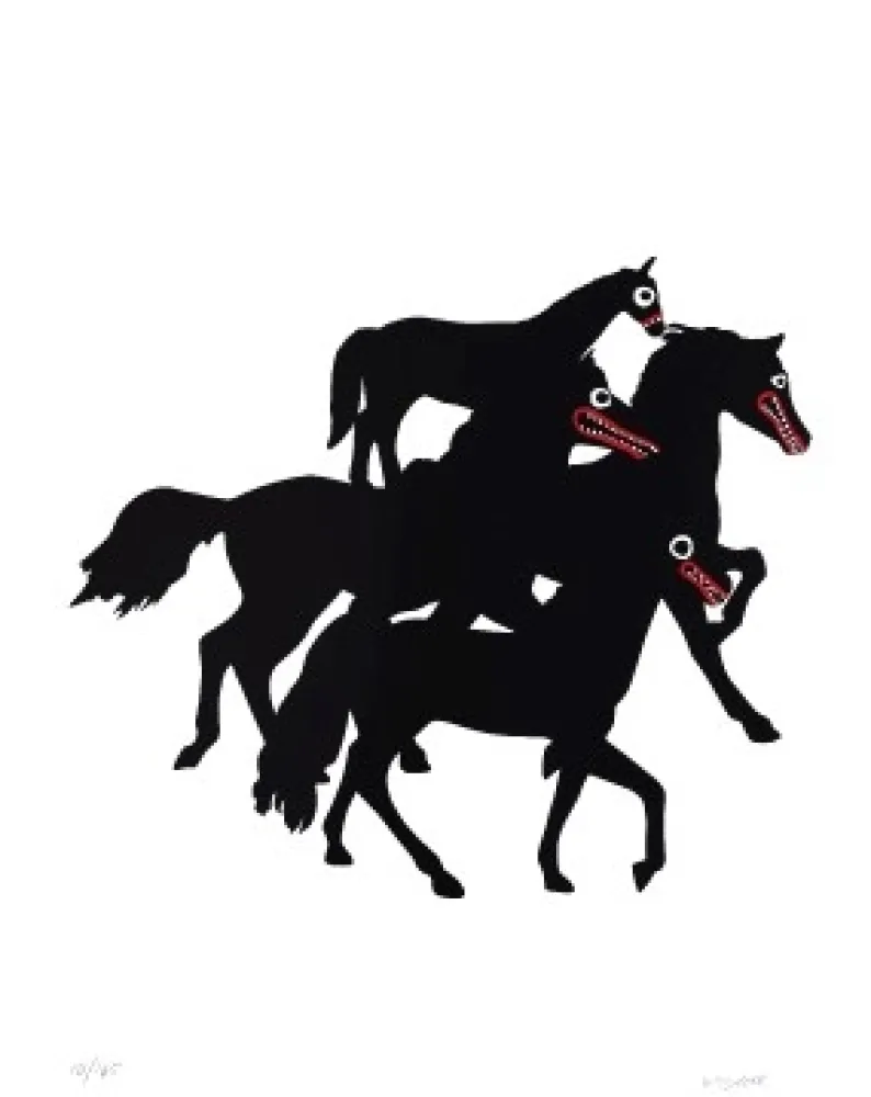 石版画 Linde - Horses