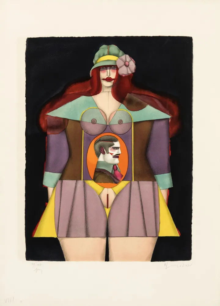 石版画 Lindner - Amazone