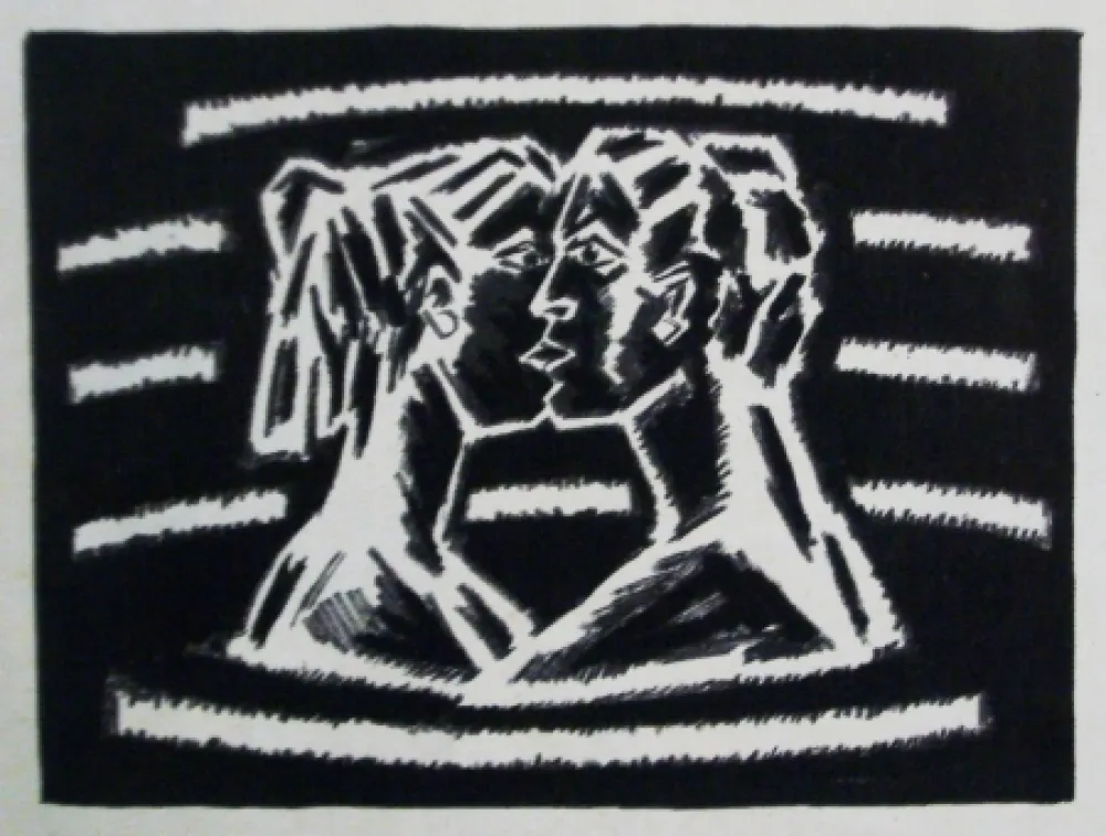 石版画 Llimos - Bes a l'aigua