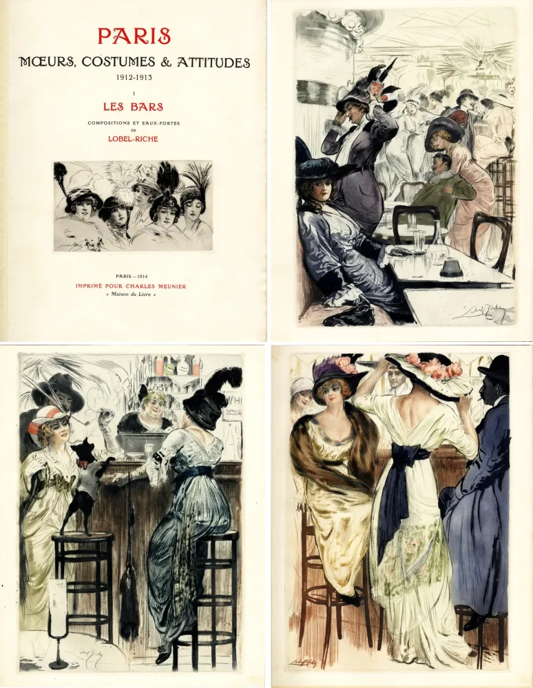 插图书 Lobel-Riche - PARIS. MŒURS, COSTUMES ET ATTITUDES, 1912-1913. LES BARS (M. Guillemot).