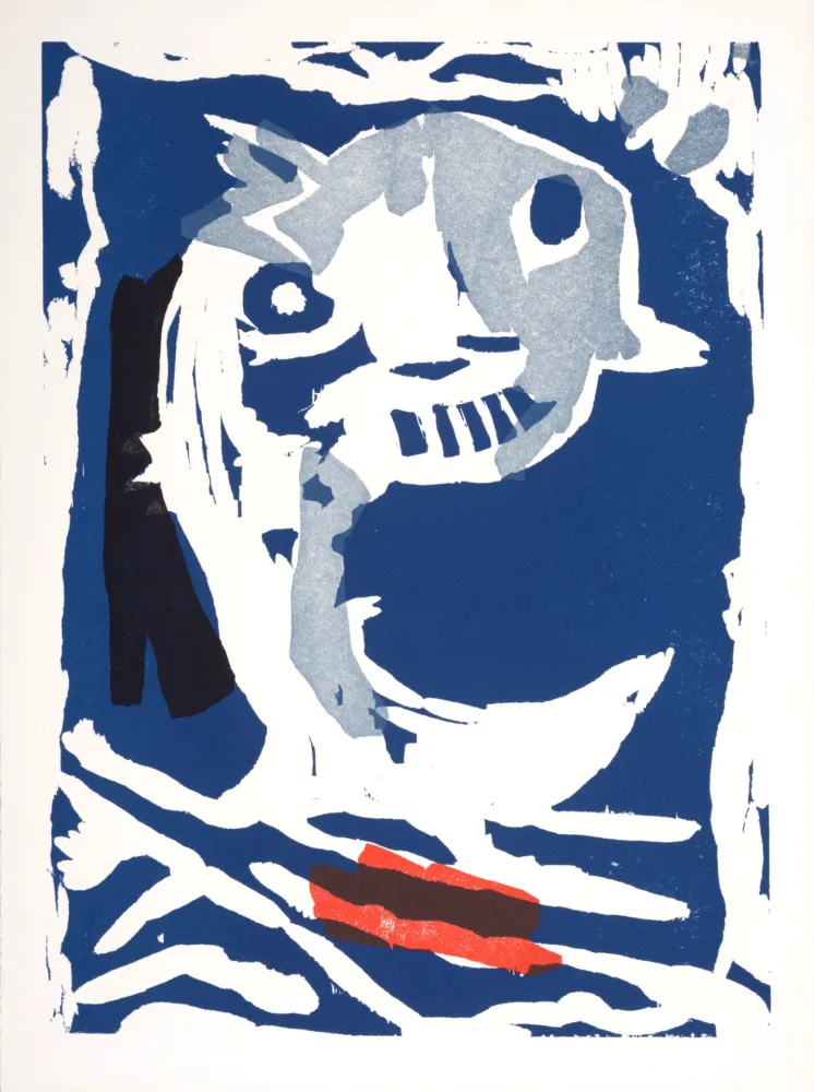 木刻 Lorjou - Le Dauphin,1965