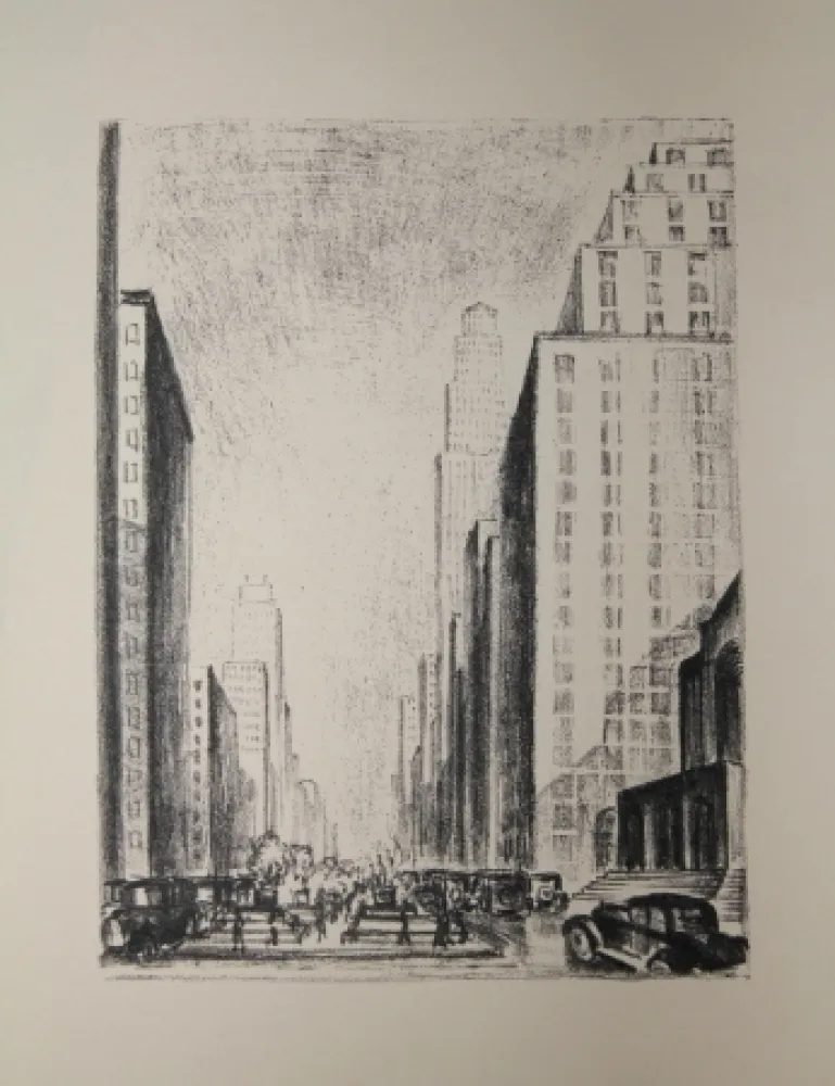石版画 Lubbers - NEW-YORK / BROADWAY