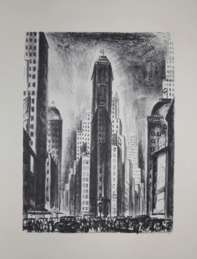 石版画 Lubbers - NEW-YORK / TIMES SQUARE