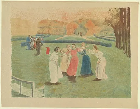 石版画 Lunois - Le colin-maillard (Blind Man's Bluff)