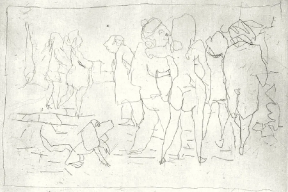 蚀刻飞尘法 Maccari - Nell'orto di Mino Maccari