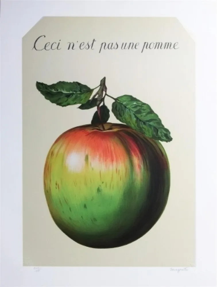 石版画 Magritte - Ceci n'est pas une pomme (this is not an apple)