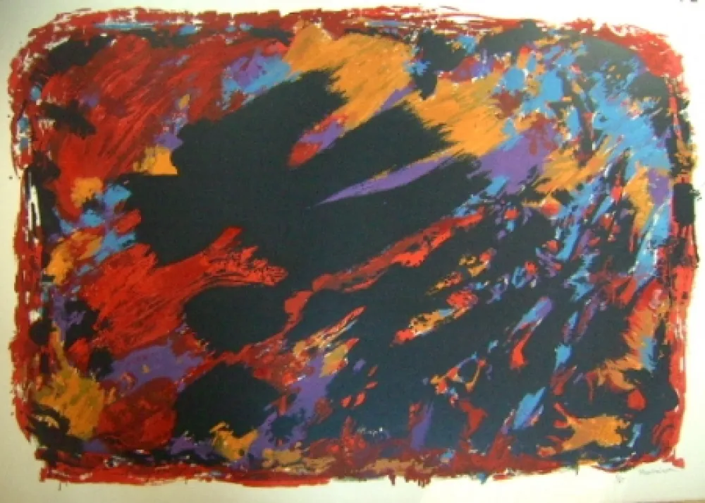 石版画 Manessier - Procès de Burgos I