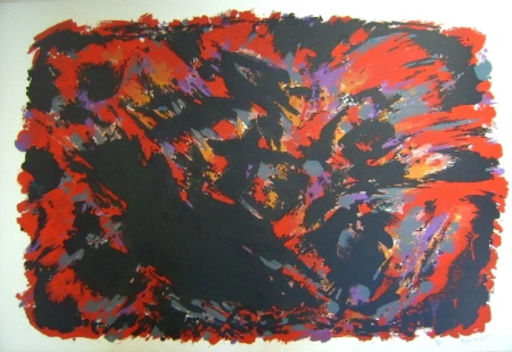 石版画 Manessier - Procès de Burgos II