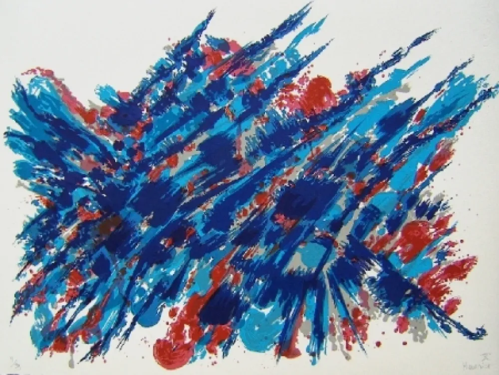 石版画 Manessier - Suite de Pâques Le sang et l'eau