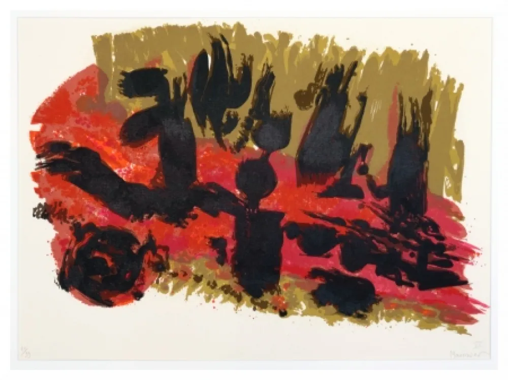 石版画 Manessier - Suite de Pâques - Les Saintes femmes