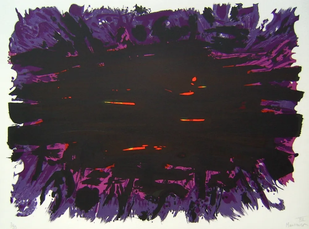 石版画 Manessier - Suite de Paques XII, Le Tombeau gardé