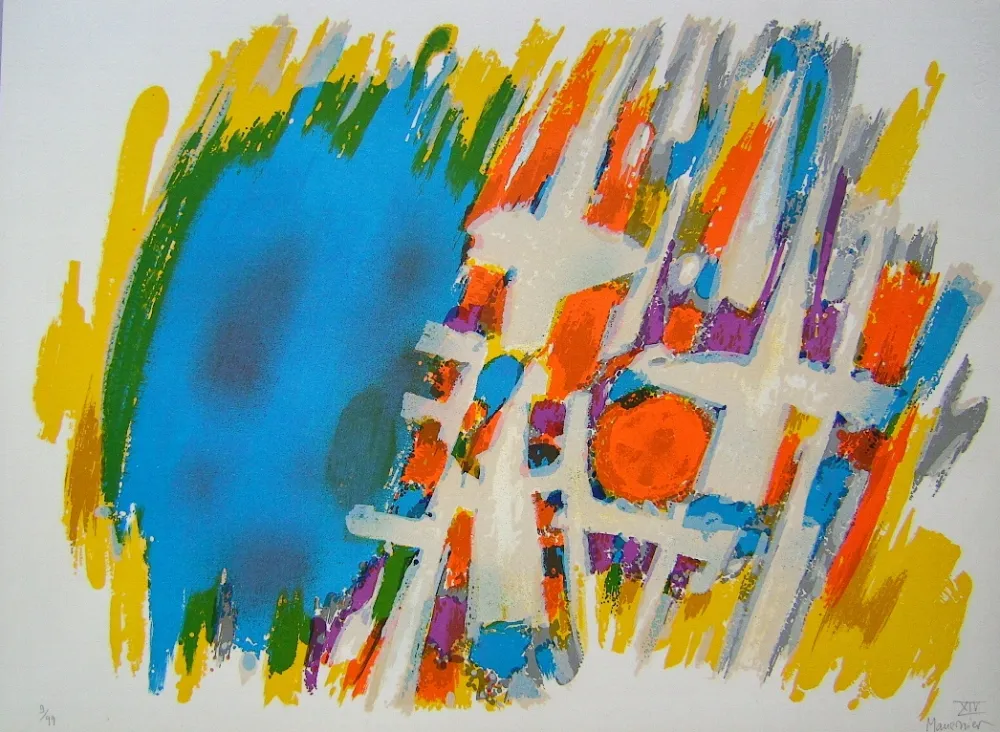 石版画 Manessier - Suite de Paques XIV, Le Message de l'ange/Matin de Paques