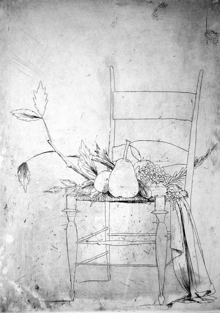 蚀刻版画 Manzu - La seggiola