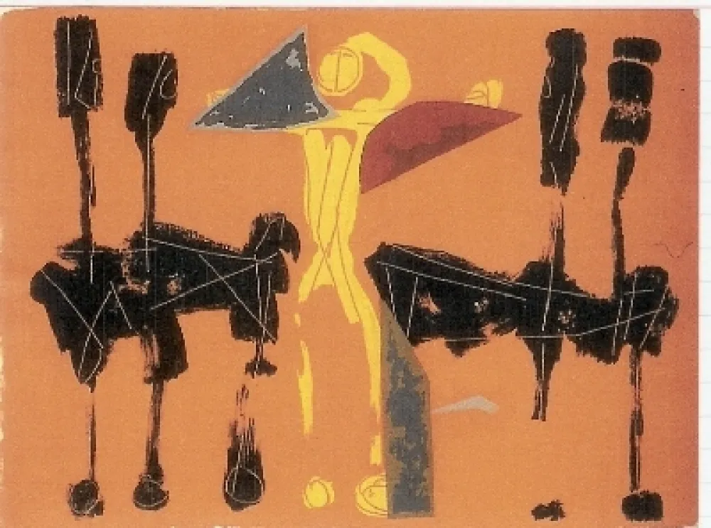 石版画 Marini - Chevaux et Cavaliers IV