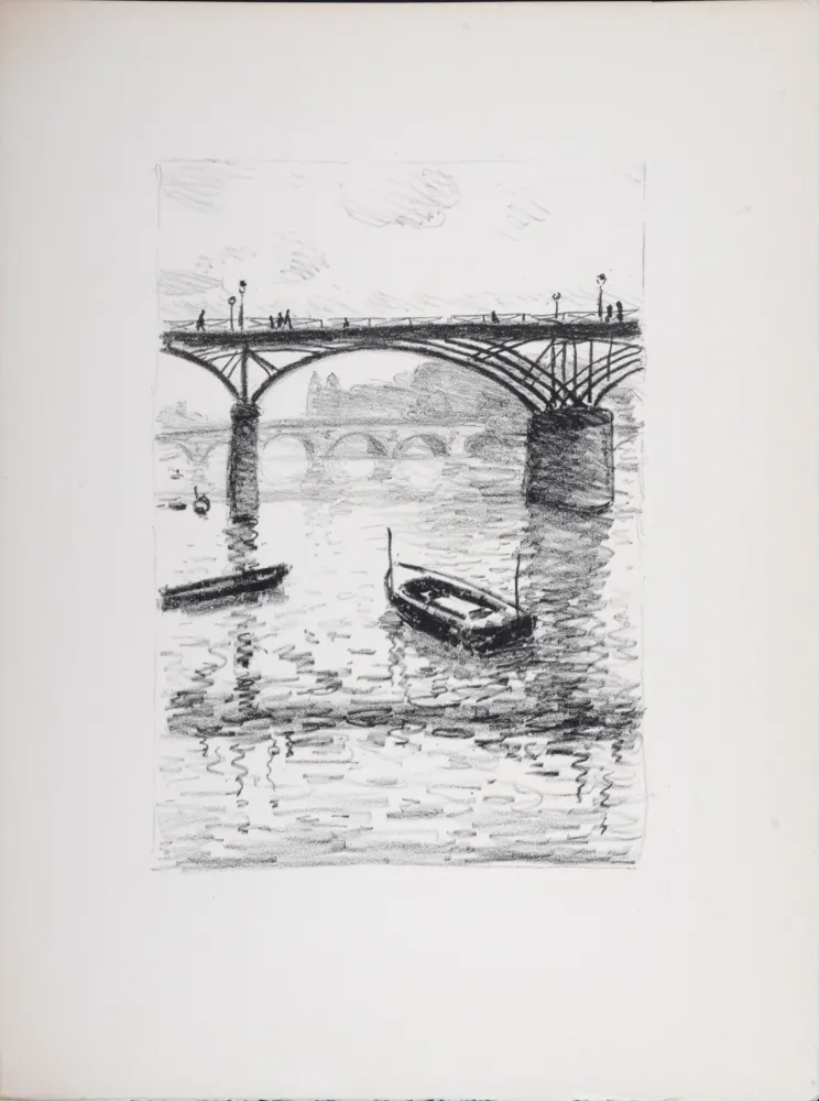 石版画 Marquet - Le Pont des Arts #2 - Rhapsodie Parisienne, 1950
