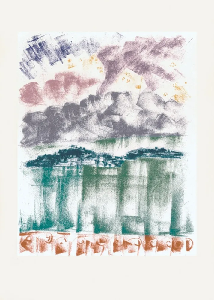 石版画 Masson - La nuit à Bellagio (Voyage à Venise)