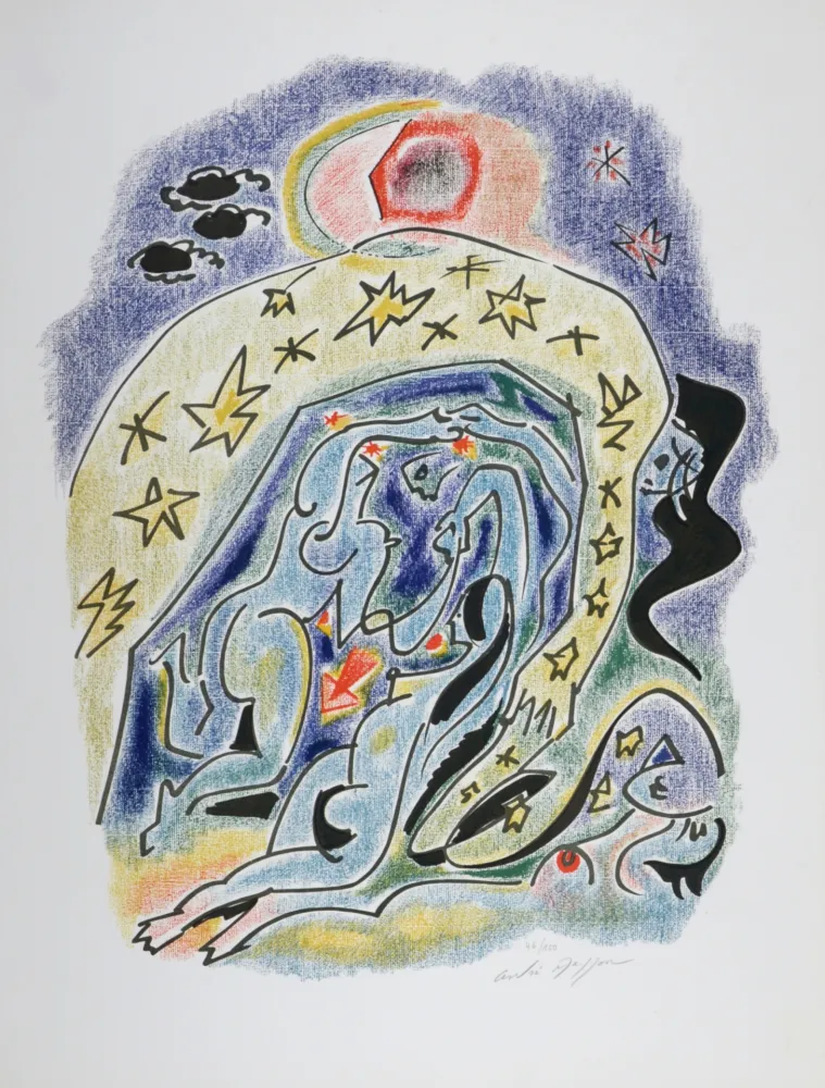 石版画 Masson - Sonnets de Louise Labé #8, 1972 - Hand signed!