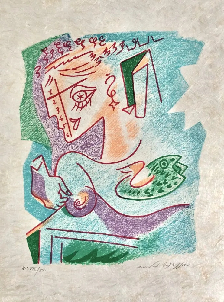 石版画 Masson - Une étoile de craie