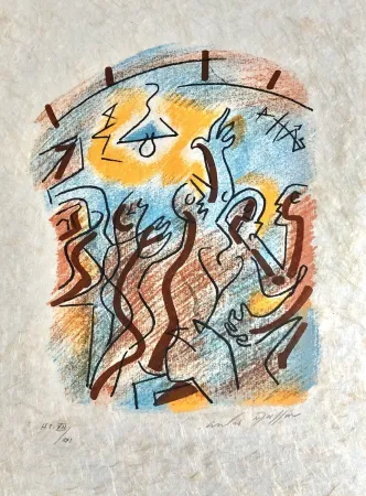 石版画 Masson - Une étoile de craie