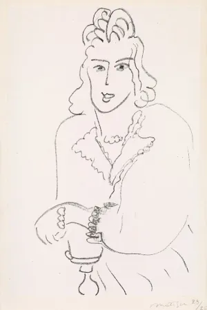 石版画 Matisse - Jeune Femme Coiffure Louis XV (Woman Hairdresser Louis XV) from Poèmes de Charles D’Orléans, 1942