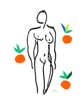石版画 Matisse - Le Nu aux oranges (Nude with Oranges)