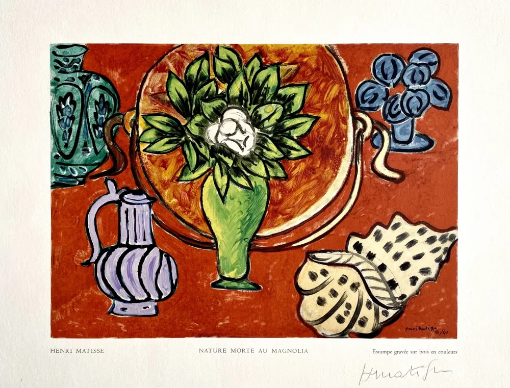 木刻 Matisse - Nature Morte au Magnolia