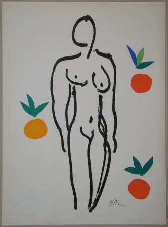 石版画 Matisse - Nu aux oranges