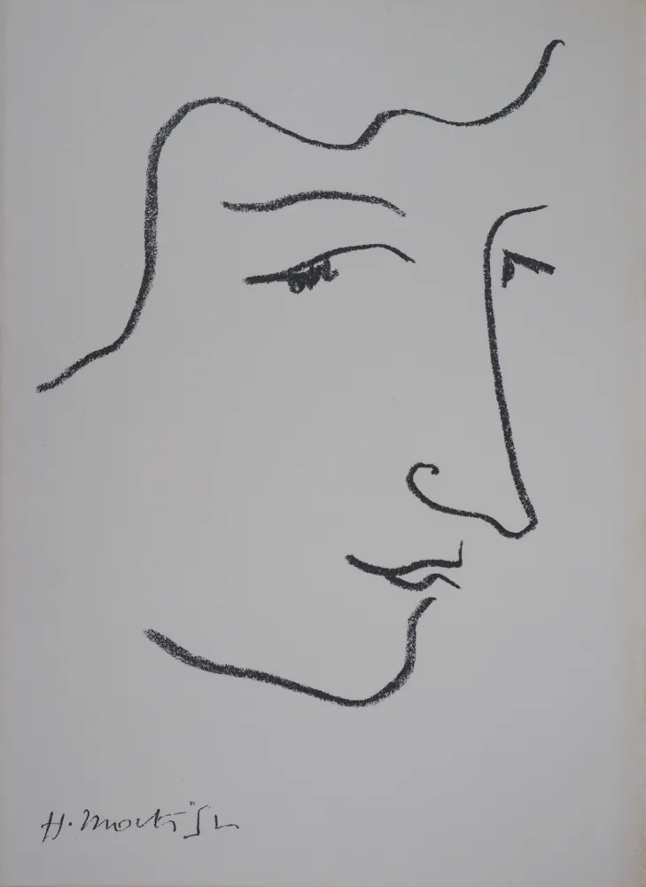 石版画 Matisse - Portrait de profi