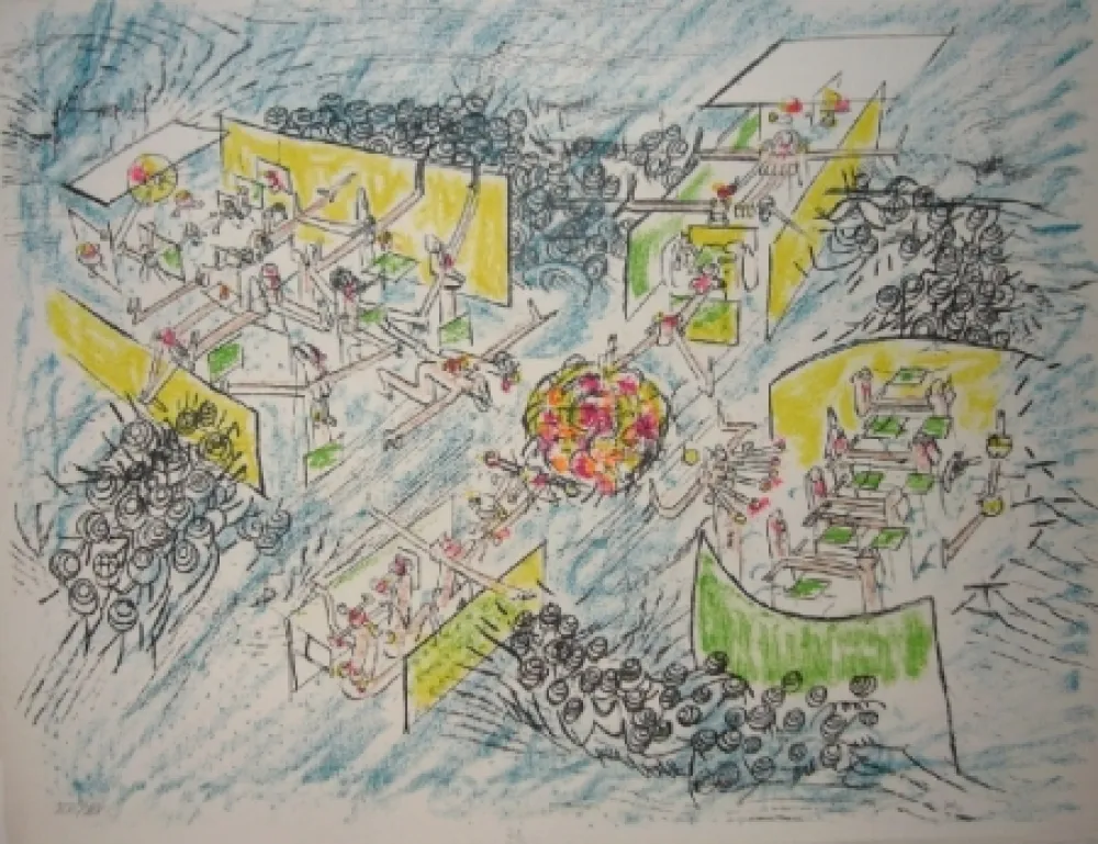 石版画 Matta - La température de la tête