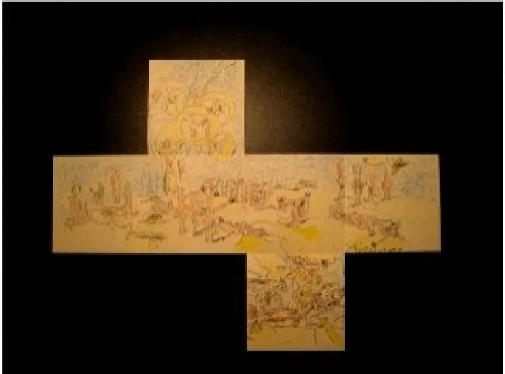 胶版印刷 Matta - Projet pour un cube - Exposition Galerie Samy Kingel