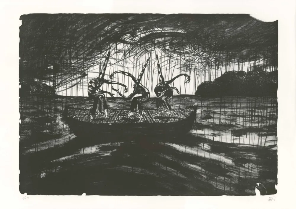 石版画 Mattotti - Tiepolo - La Barque