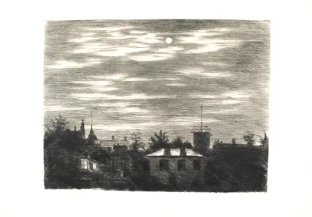 版画 Meid - Steglitzer Mondnacht