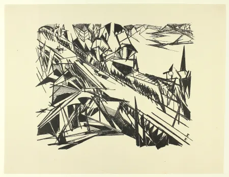 石版画 Melzer - Spreebrücke Berlin