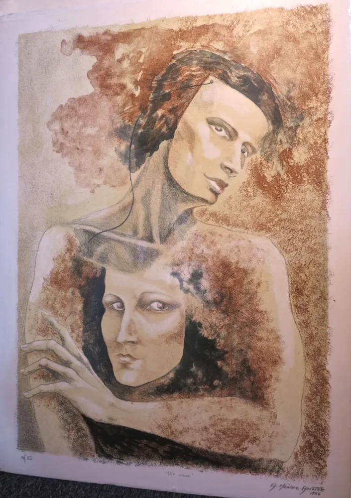 石版画 Mendez Azcarate - The Muse