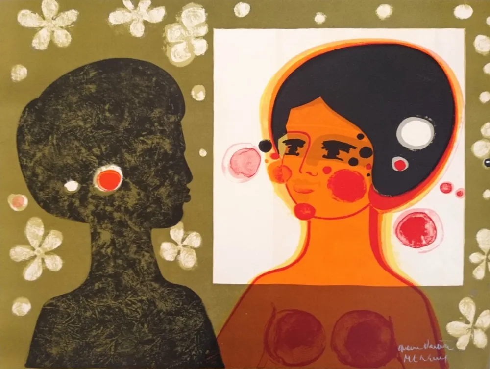 石版画 Menguy - Face à Face