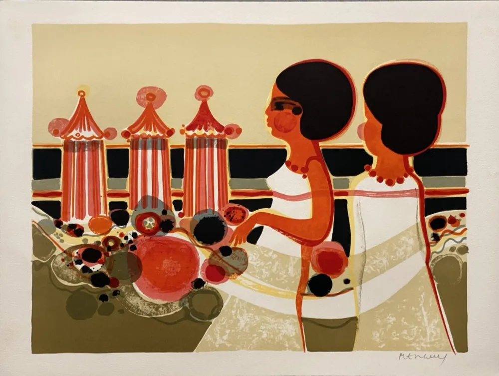 石版画 Menguy - La plage II