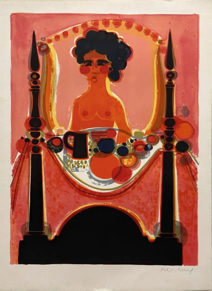 石版画 Menguy - Le déjeuner