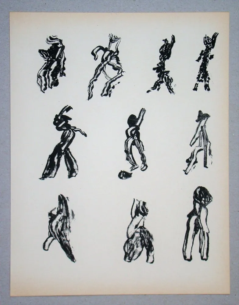 石版画 Michaux - Dix Figures