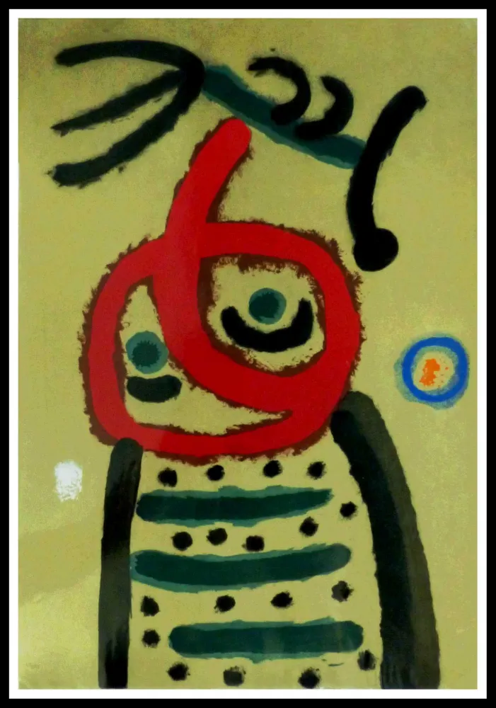 镂版印刷 Miró (After) - FEMME ET OISEAU