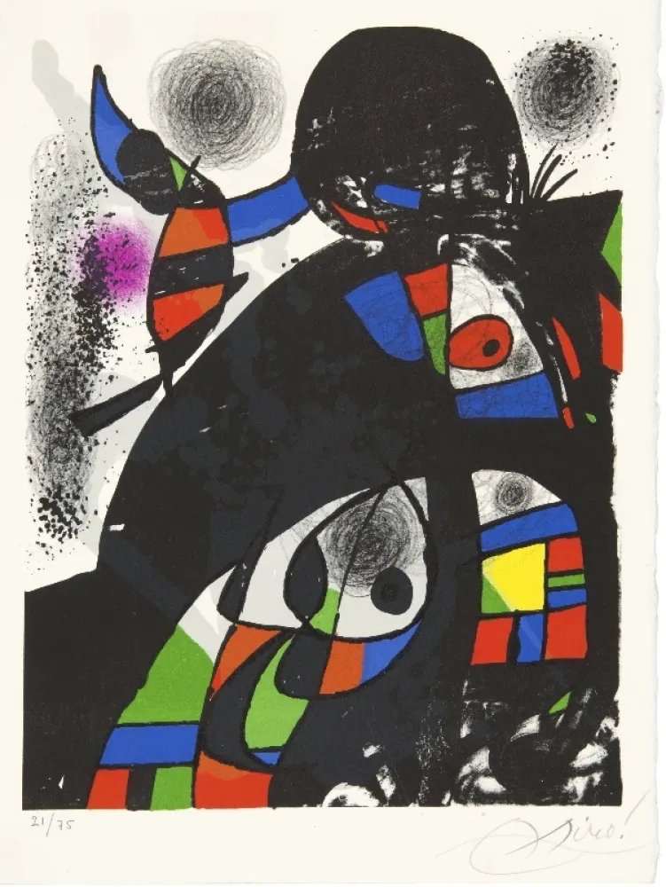 石版画 Miró - Hommage à San Lazzaro