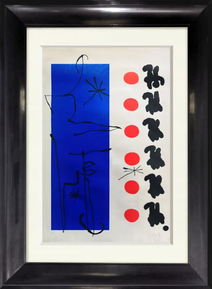 石版画 Miró - ROUGE ET BLEU