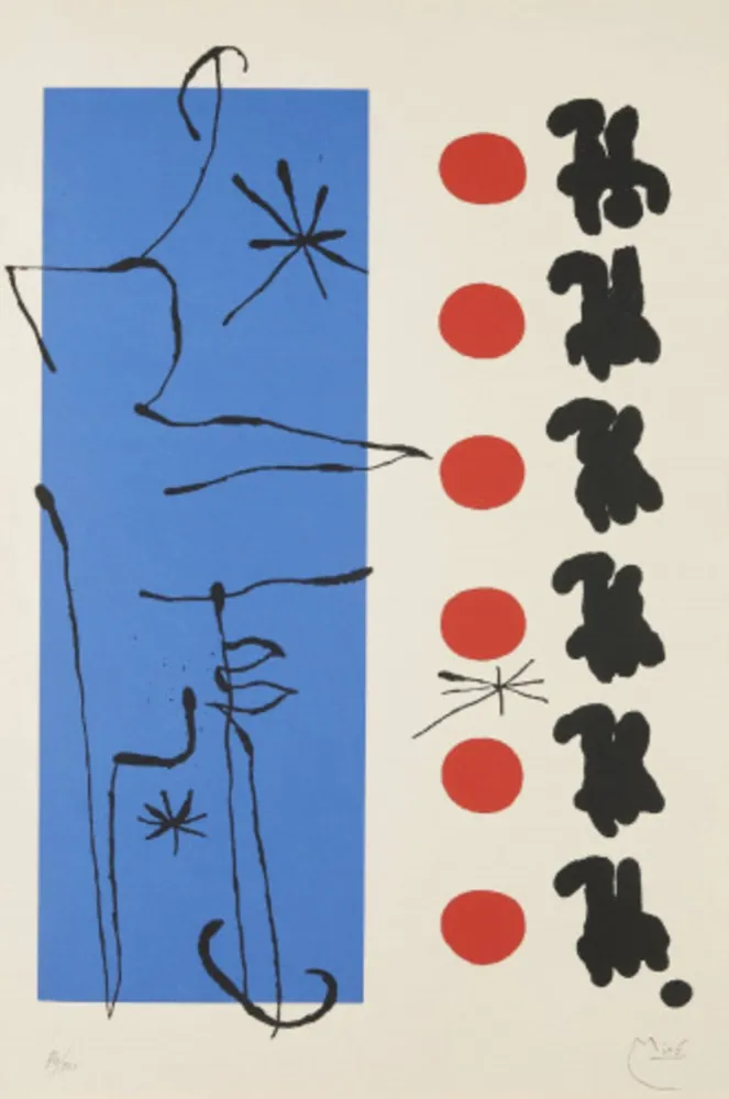 石版画 Miró - Rouge et Bleu