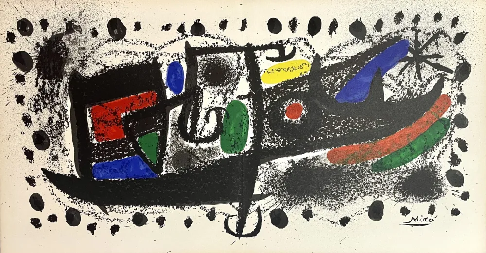 石版画 Miró - Scène d'étoiles