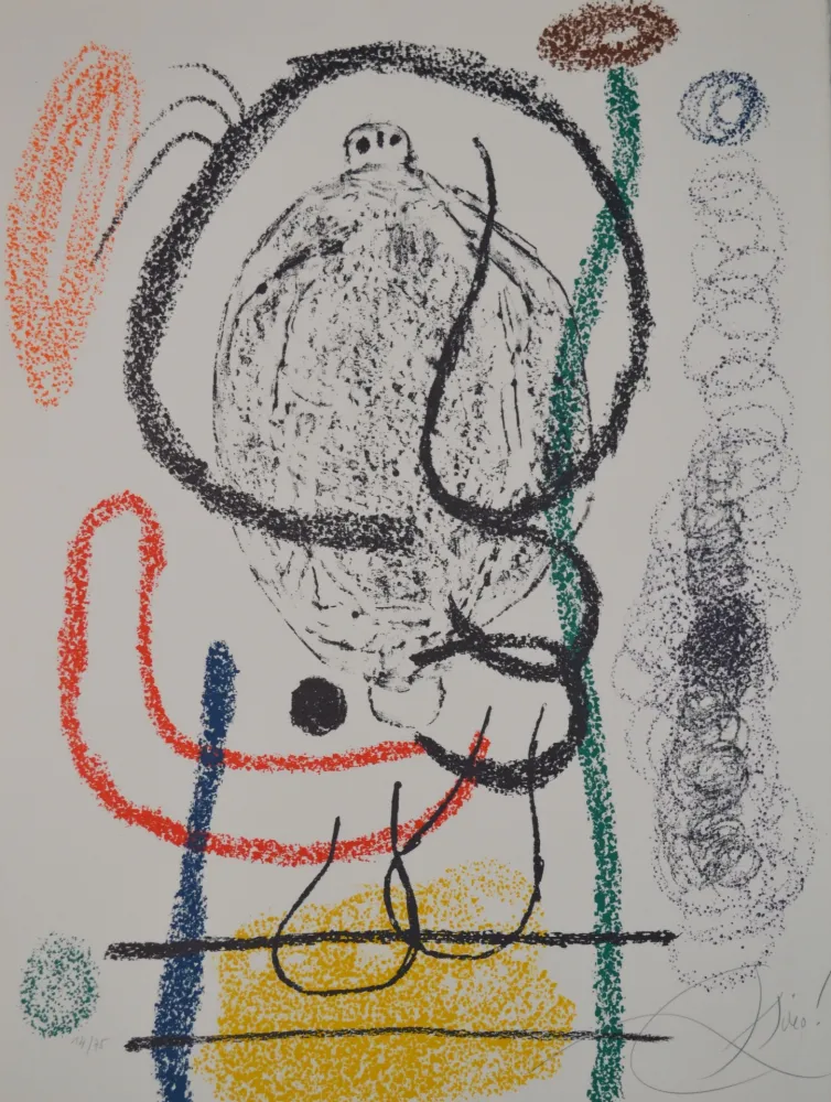 石版画 Miró - Untitled, from Album 21 portfolio - M1130