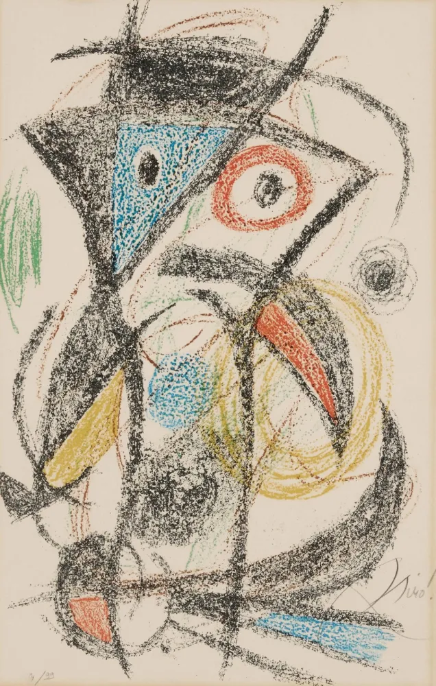 石版画 Miró - Untitled (from Les demeures d'hypnos portfolio)